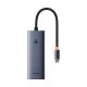 Hub Baseus UltraJoy Series 5w1 USB-C do 1x HDMI4K@30Hz+ 4 x USB-A 3.0 - szary