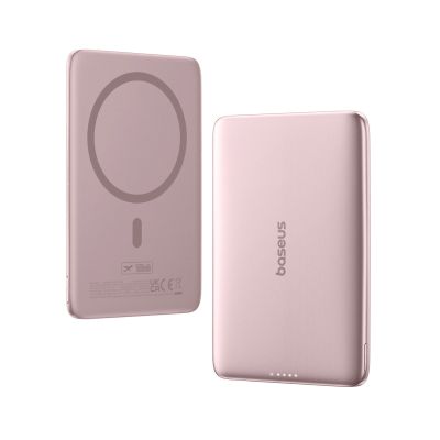 4. Powerbank Baseus PicoGo AM41 5000mAh 20W Ultra-Slim kompatybilny z MagSafe z kablem Baseus Simple USB-C 60W 30cm - różowy
