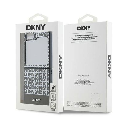 8. Etui DKNY Repeat Pattern Bottom Stripe na Samsung Galaxy Z Flip 6 - brązowe