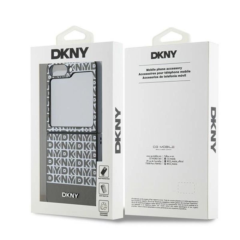 8. Etui DKNY Repeat Pattern Bottom Stripe na Samsung Galaxy Z Flip 6 - brązowe