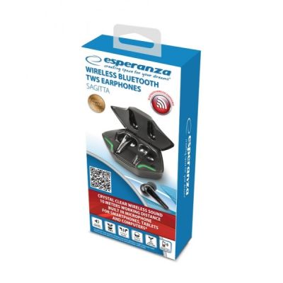 9. ESPERANZA SŁUCHAWKI DOUSZNE BLUETOOTH TWS SAGITTA EH231K