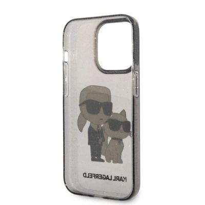 7. Etui Karl Lagerfeld Glitter Karl&Choupette na iPhone 14 Pro Max - czarne