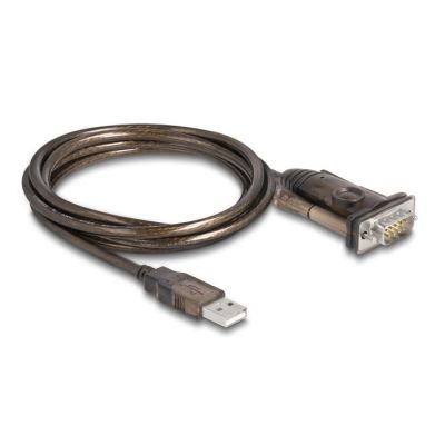 2. DeLOCK Adapter USB 2.0 Typu-A na 1 x szeregowy RS-232 D-Sub 9-pinowy męski ze śrubami, 1,5 m