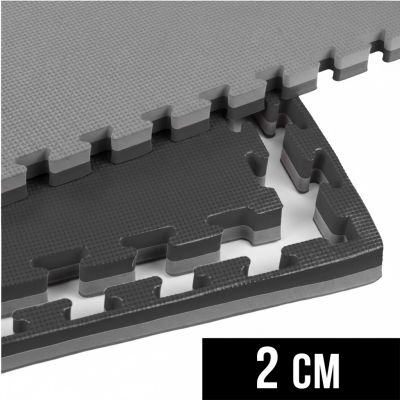 13. Mata do ćwiczeń z Ceryfikatem Bezpieczeństwa - Puzzle 1x1m - Czarno - Szara 2 cm