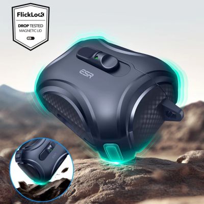 5. Etui ESR Cyber FlickLock MagSafe na AirPods Pro 3 - granatowe