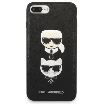 3. Etui Karl Lagerfeld Saffiano Karl&Choupette Head na iPhone 7 Plus / iPhone 8 Plus - czarne