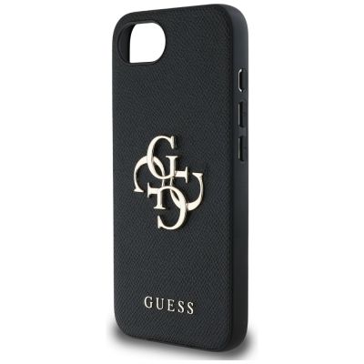 6. Etui Guess PU Grained 4G Metal Logo na iPhone 16e - czarne