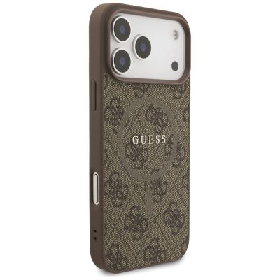 4. Etui Guess 4G Ring Classic Logo MagSafe na iPhone 17 Pro Max - brązowe
