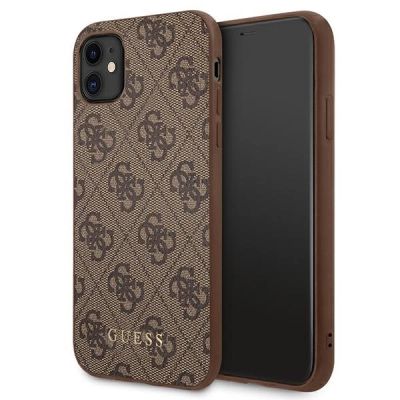 Etui Guess 4G Metal Gold Logo na iPhone 11 / Xr 6,1" - brązowe