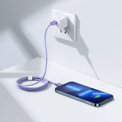 10. Kabel Baseus CAJY000205 Lightning - USB-C PD 20W 480Mb/s 1,2m - fioletowy
