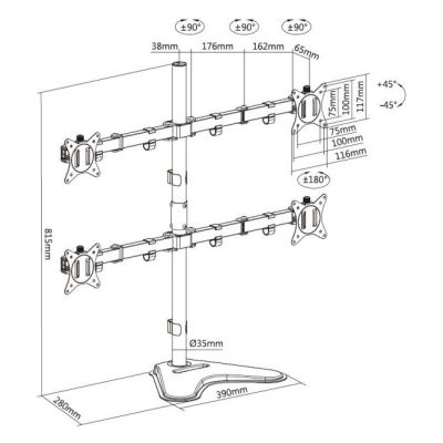 9. Stojak stołowy 17"-32" / 4TFT 360° przegubowy 9 kg lite Sprzedaż detaliczna