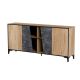 Komoda 4D OVO 180x38xH83 dąb/beton