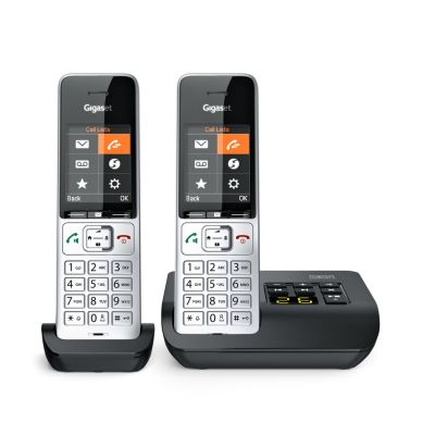 Telefon analogowy/DECT Gigaset COMFORT 500A duo Nazwa i identyfikacja dzwoniącego Czarny, Srebrny