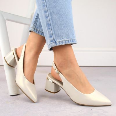 9. Sandały eleganckie pełne Sergio Leone W SK439B perłowe