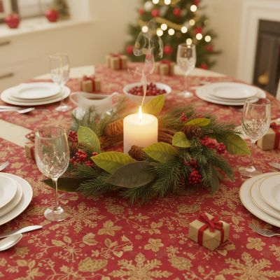 6. WIANEK DEKORACYJNY ŚWIĄTECZNY PU ZDOBIONY 43CM