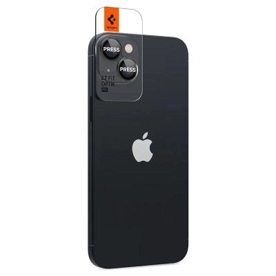7. Osłona aparatu Spigen Glas.tR EZ Fit Optik Camera Protector na iPhone 14 / Plus / 15 / Plus - czarna 2 szt.