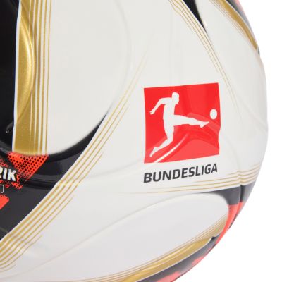 4. Piłka nożna adidas Bundesliga 26/27 Torfabrik League J290 biało-pomarańczowo-złota HY5059