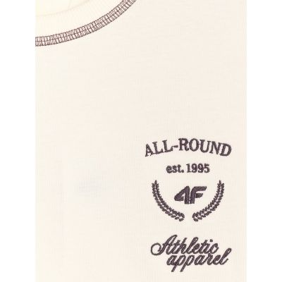 6. T-shirt oversize z nadrukiem damski 4F 4FRSS25TTSHF2979-11S