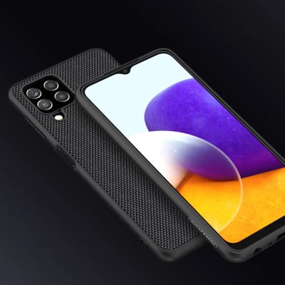 9. Nillkin Textured Case wytrzymałe wzmocnione etui z żelową ramką i nylonem na tyle Samsung Galaxy A22 4G czarny