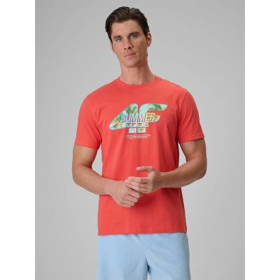 T-shirt regular z nadrukiem męski 4F 4FRSS26TTSHM4305-63S