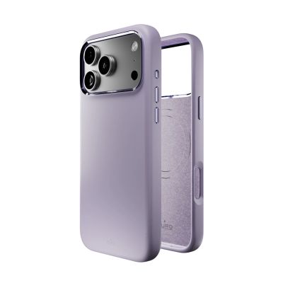 5. Etui silikonowe Puro Icon Mag Pro Liquid Silicone na iPhone 17 Pro kompatybilne z MagSafe, z ochroną aparatu i aluminiowymi przyciskami - lawendowe