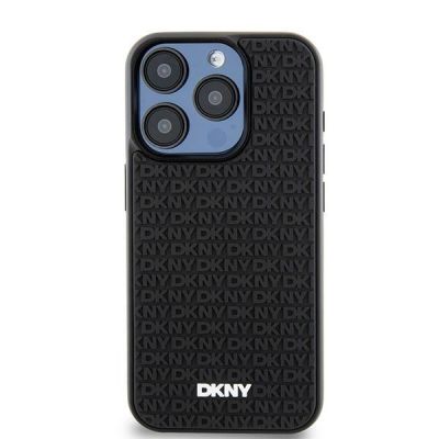 3. Etui DKNY 3D Rubber Repeat Pattern na iPhone 15 Pro - czarne