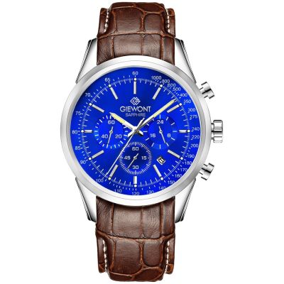 Zegarek Męski Giewont Chronograph Sapphire Srebrno Niebieski GW7650-A5