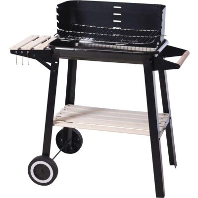 6. GRILL OGRODOWY WÓZEK 83x45,5x86,5CM CZARNY