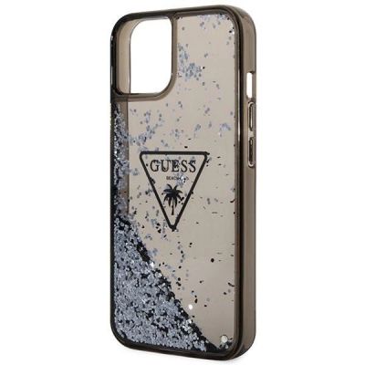 6. Etui Guess Liquid Glitter Palm Collection na iPhone 14 - czarne