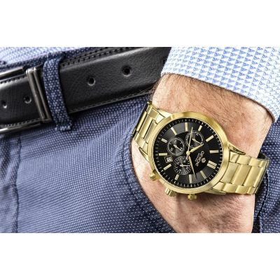 4. Zegarek Męski Giewont Chronograph Sapphire Złoto Czarny GW8510-B5