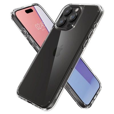 12. Etui Spigen Crystal Hybrid na iPhone 15 Pro - przezroczyste