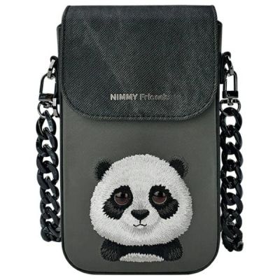 Torebka Nimmy Big Eyed Pet 2.0 Panda na telefon - czarna