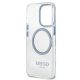 7. Etui Guess Metal Outline MagSafe na iPhone 13 Pro / iPhone 13 - niebieskie
