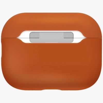 4. Etui UNIQ Lino Silicone na AirPods Pro 3 - pomarańczowe
