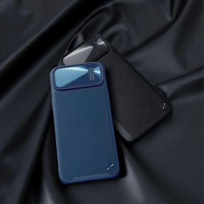 14. Nillkin CamShield Leather S Case etui iPhone 14 pokrowiec z osłoną na aparat czarny