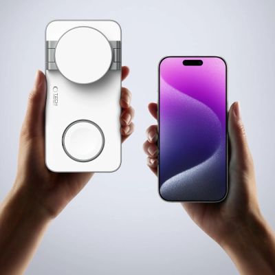 9. Ładowarka indukcyjna Tech-Protect QI15W-A47 MagSafe 3w1 + kabel USB-C - biała