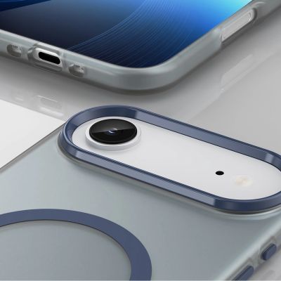 4. Etui Magnetic Abrasive na iPhone 17 Air kompatybilne z MagSafe - matowe niebieskie