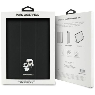 8. Etui Karl Lagerfeld Saffiano Magnetic Karl & Choupette na iPad Pro 11" 2024 Book Cover - czarne
