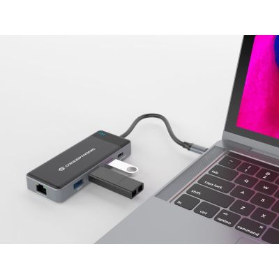 6. Conceptronic DONN14G stacja dokująca Przewodowa USB 3.2 Gen 1 (3.1 Gen 1) Type-C Szary