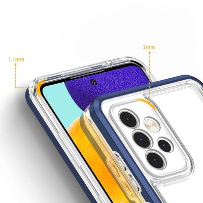 4. Clear 3in1 etui do Samsung Galaxy A13 5G żelowy pokrowiec z ramką niebieski