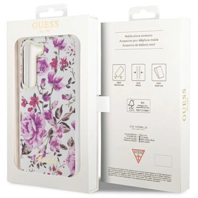 8. Etui Guess Flower Collection na Samsung Galaxy S23 - białe