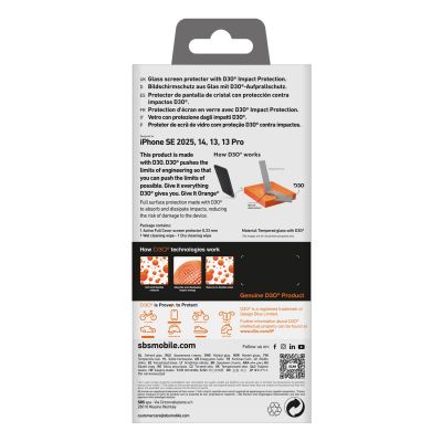 3. Szkło hartowane SBS Tempered Glass D3O z ramką do iPhone 16e