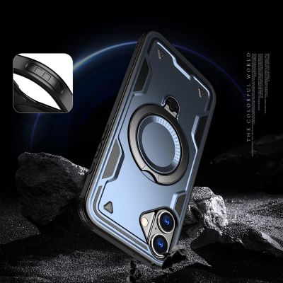 5. Etui Hybrid Armor Trendy z MagSafe na iPhone 16 Plus - niebieskie