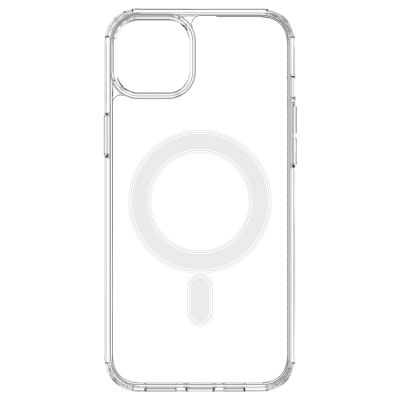 10. Etui magnetyczne Clear Magnetic Case z MagSafe do iPhone 14 Plus  ze srebrnym ringiem - przezroczyste