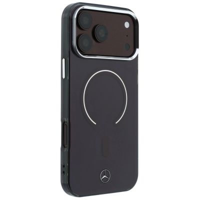 4. Etui Mercedes Double Layer Iconic Logo MagSafe na iPhone 18 Pro Max / 17 Pro Max - burgundowe