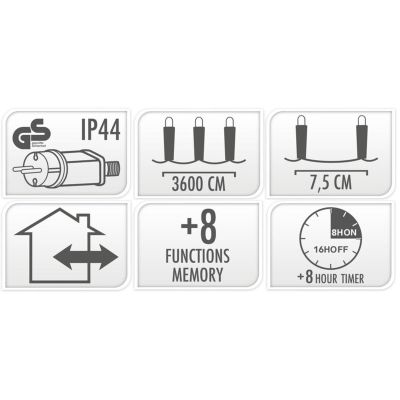 5. LAMPKI CHOINKOWE ŁAŃCUCH ŚWIETLNY 480 LED TIMER MULTIKOLOR