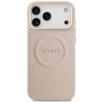 3. Etui Guess Peony Hot Stamp MagSafe na iPhone 17 Pro Max - różowe