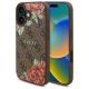 Etui Guess 4G Flowers Print MagSafe na iPhone 16 6.1" - brązowe