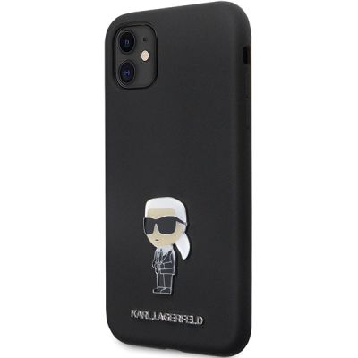 2. Etui Karl Lagerfeld Silicone Ikonik Metal Pin na iPhone 11 / Xr - czarne
