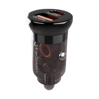 3. Wozinsky Ładowarka 65W samochodowa USB-C PD 65W / USB-A  45W QC 3.0 - czarna